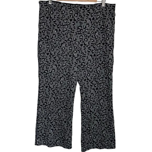 Maeve Black and Gray Patterned Flare Pants - Picture 5 of 13